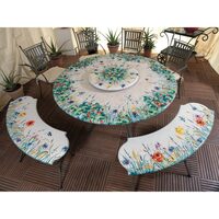 Set masa rotunda din piatra de lava + scaune LUX 210 - Domiziani