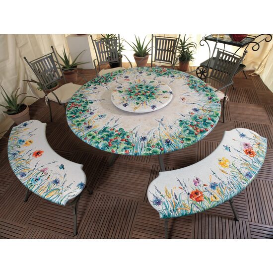 Set masa rotunda din piatra de lava + scaune LUX 210 - Domiziani