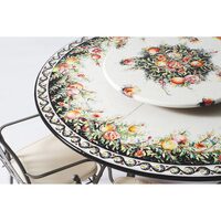 Set masa rotunda din piatra de lava + scaune LUX 213 MELOGRANO - Domiziani