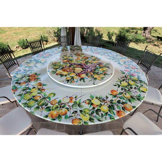 Set masa rotunda din piatra de lava + scaune LUX 214 BIZZARRIA - Domiziani