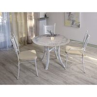 Set masa rodunta din piatra de lava + scaune MAT 15 - Domiziani