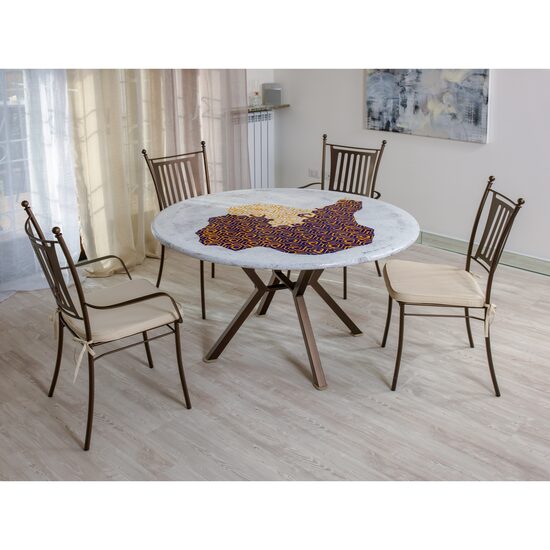 Set masa rodunta din piatra de lava + scaune MAT 32 - Domiziani