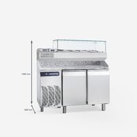 Masa refrigerare cu blat si vitrina, doua usi 400 litri - Samaref