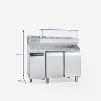 Masa refrigerare cu blat si vitrina, doua usi 377 litri - Samaref