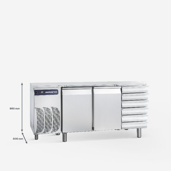 Masa refrigerare cu doua usi si rafturi 400 litri - Samaref
