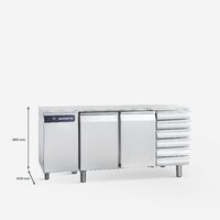 Masa refrigerare cu doua usi si rafturi 377 litri - Samaref