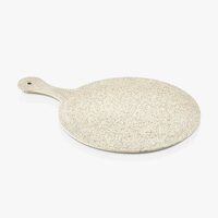 Platou rotund cu efect de granit alb