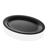 Farfurie ovala neagra din portelan Soft