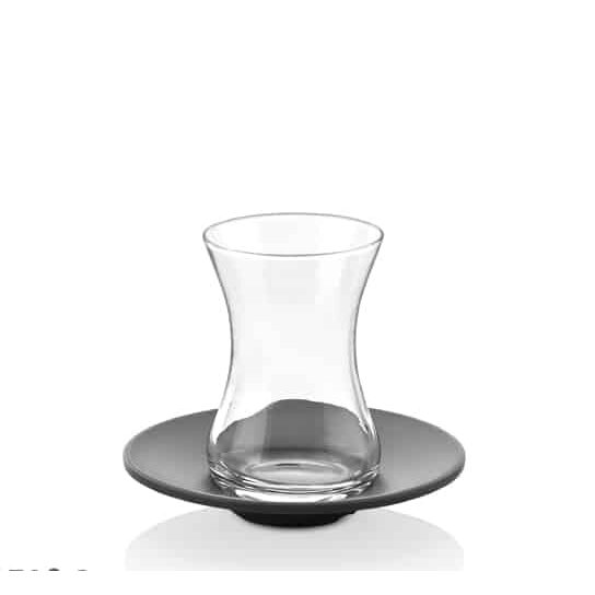 Pahar cu farfurie gri pentru ceai Drinkware