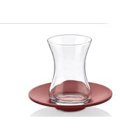 Pahar cu farfurie rosie pentru ceai Drinkware