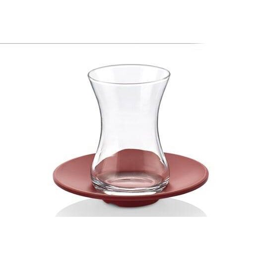 Pahar cu farfurie rosie pentru ceai Drinkware