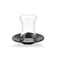 Pahar cu farfurie neagra pentru ceai Drinkware