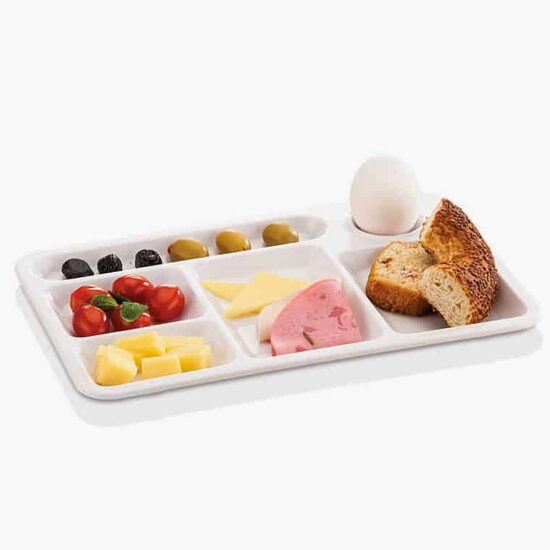 Tava servire cu 6 compartimente Breakfast