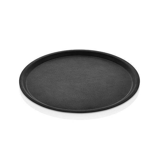 Tava servire rotunda neagra