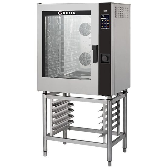 Cuptor pe gaz cu touch screen, sistem de spalare auromat si usa pe stanga, 10 tavi GN 1/1 - GIORIK