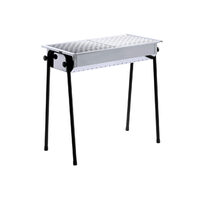 Gratar carbuni, Hendi Patio, inox, cu 2 gratare x 34.5x34.5 cm fiecare, dimensiuni exterioare 77x38x84 cm