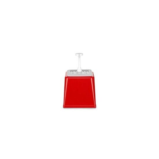 Dispenser de sos cu pompa,Hendi 2.5 L, rosu, 230x210x(H)250 mm