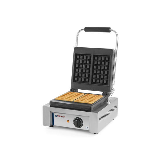 Aparat preparare vafe/waffles, profesional, Hendi, 1500W, suprafata gatire din fonta cu start anti-lipire, 480x320x(H)226 mm