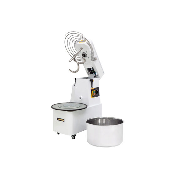 Malaxor profesional spirala cu vas detasabil 2 viteze echipat cu roti pivotante vas, capac si spirala din inox 18/10 Hendi 32 litri 1100 W, capacitate maxima incarcare 25 Kg, 424x735x(H)810 mm