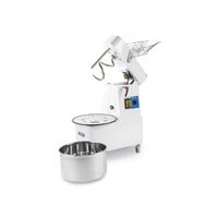 Mixer profesional spirala cu vas detasabil 1 viteza echipat cu roti pivotante vas, capac si spirala din inox 18/10 Hendi 10 litri 370 W,Productivitate 35 Kg, 385x670x(H)675 mm