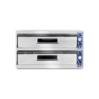 Cuptor profesional pizza Basic Slim Line Inox 2 camere 12000 W interval temperatura 50?C to 500?C Hendi 2x1080x410x(H)140 mm