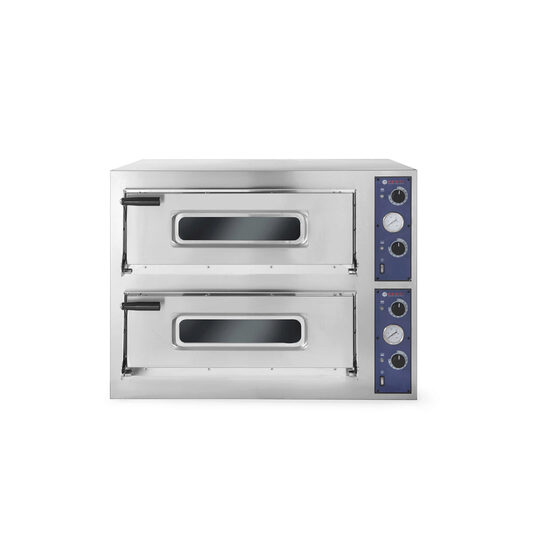 Cuptor pizza profesional Basic XXL 66 4 Inox 2 camere 18000 W interval temperatura 50?C - 500?C Hendi 2x1080x720x(H)140 mm