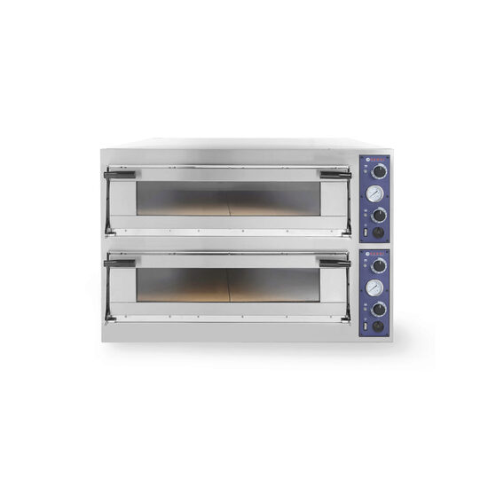 Cuptor profesional pizza Trays 44 Glass 2 camere 13800 W interval de temperatura de la 50?C la 500?C Hendi 2x 820x840x(H)175 mm
