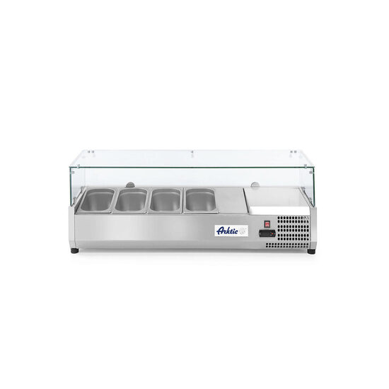 Vitrina prezentare Hendi, interval temp. -2/8?C, 180W, corp inox, ARKTIC by Hendi, 1205x395x(H)430, 4 vase  GN 1/3