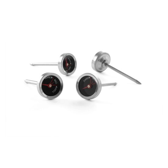 Set 4 termometre pentru friptura, Hendi, diametru 25 mm, Inox sonda 5 cm, indicator "rare-medium-well done"