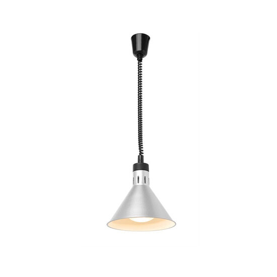 Lampa de caldura conica, argintie ø275x(H)250 mm, 230V, 250W