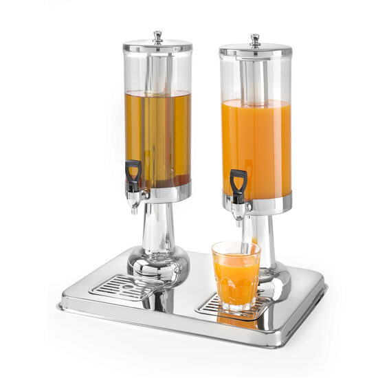 Dispenser suc 6 litri, suport inox, container din policarbonat, Hendi, robinet antipicurare, 415x315x490 mm
