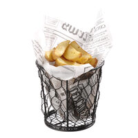 Cos servire din sarma, pentru servire snacks, Hendi, 120x(h)110 mm, Negru