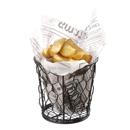 Cos servire din sarma, pentru servire snacks, Hendi, 120x(h)110 mm, Negru