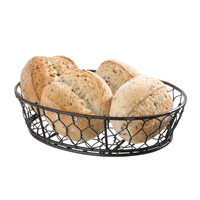 Cos oval pentru servire Hendi cu margine decorativa, metal, 230x180x(H)60mm