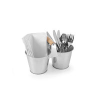 Set rustic tacamuri si servetele, Hendi, tip galeata, 250x125x(H)155, otel galvanizat
