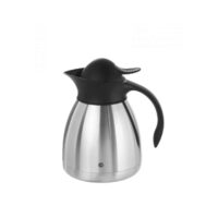 Cana termos din inox, pereti dubli, Hendi, capacitate 1 lt, 45x205 mm, sistem apasare capac negru