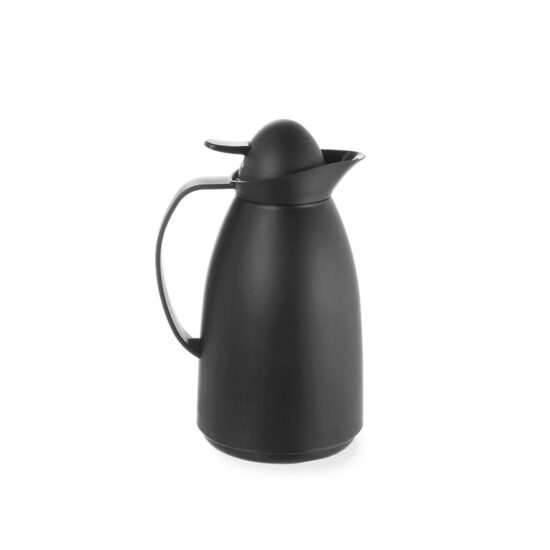 Cana termos 1lt, Hendi, corp polipropilena cu recipient interior sticla, culoare neagra, 140x(H)268 mm