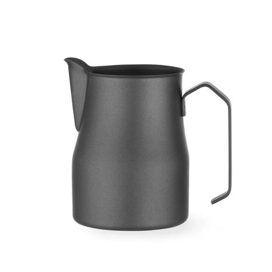 Cana pentru lapte, gura inalta in forma de V, Hendi, culoare Negru mat, ø84x(H)130 – 0.7 litri