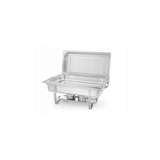 Chafing dish inox GN1/1, contine 2 suporturi combustibil si o tava GN 1/1 65mm