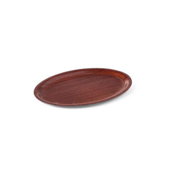 Tava servire ovala, lemn armat laminat cu strat anti-alunecare, Hendi, 20x26.5 cm