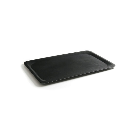 Tava servire dreptunghiulara, 20x28 cm, suprafata anti-alunecare, poliester armat cu fibra de sticla, neagra, Hendi