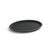 Tava servire ovala, 16x23 cm, Hendi, poliester armat cu fibra de sticla, suprafata anti-alunecare, neagra