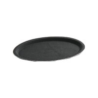Tava servire ovala, Hendi, poliester armat cu fibra de sticla, neagra, 21x29 cm