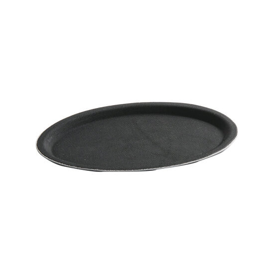 Tava servire ovala, Hendi, poliester armat cu fibra de sticla, neagra, 21x29 cm