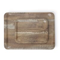 Tava de servire melaminata cu imprimare lemn, Hendi, dimensiune 330x430mm