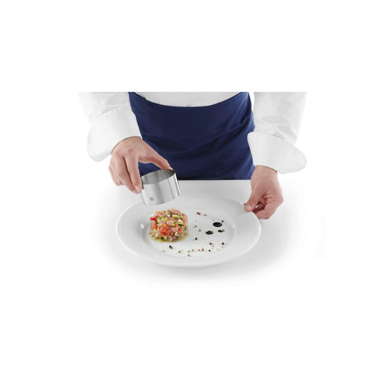 Inel Hendi, otel inoxidabil, pentru conturare prajituri si mancaruri 100x(H)45 mm, potrivit pentru presa cod Hendi 512210