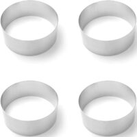 Set 4 forme rotunda pentru mousse, Hendi, Inox, dimensiuni 100, 200, 300, 400 mm