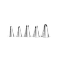 Set 7 varfuri / duiuri ornat prajituri, Hendi, inox, varfuri netede, diametre varf ornare 6-8-10-12-14-16-18 mm
