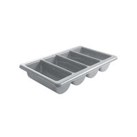 Tava suport tacamuri, 4 compartimente, Hendi, polipropilena gri, GN 1/1, 53x32.5x(H)10 cm