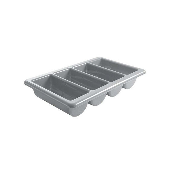 Tava suport tacamuri, 4 compartimente, Hendi, polipropilena gri, GN 1/1, 53x32.5x(H)10 cm
